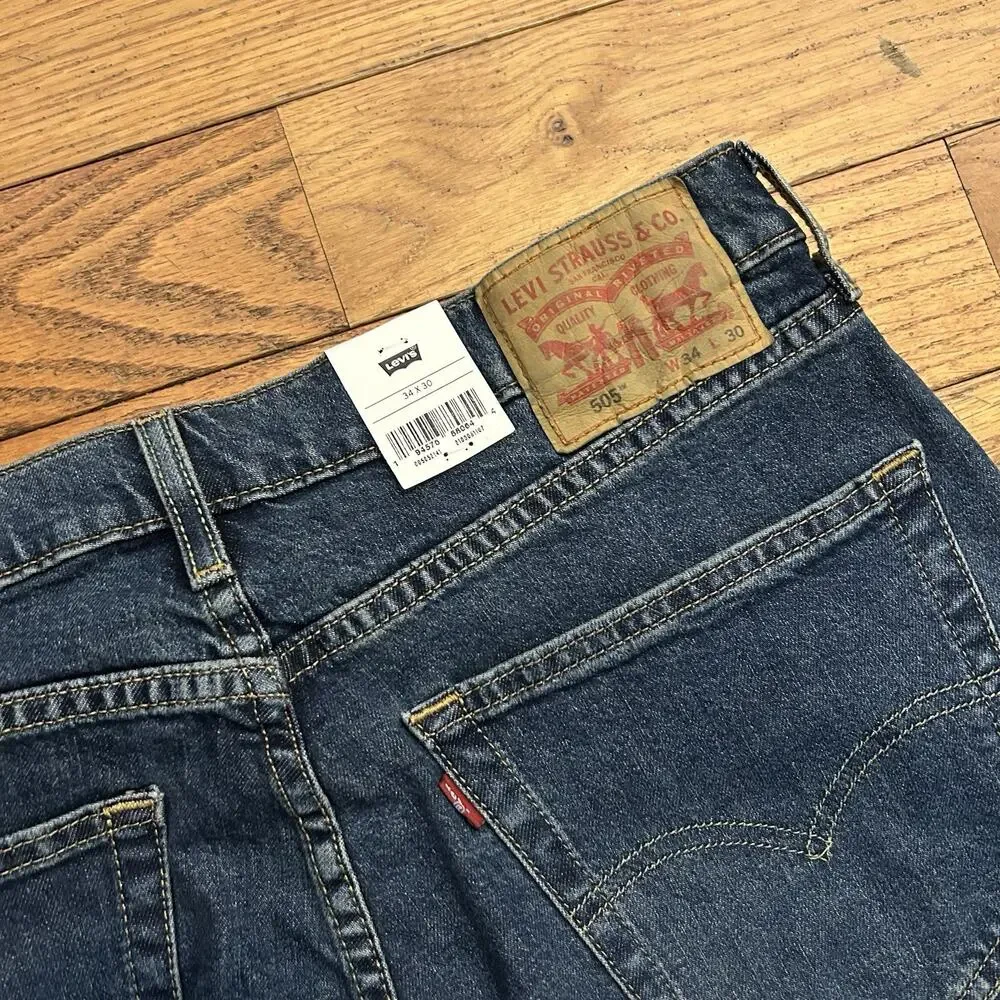 NEW Levis 505 Flex Performance Stretch Straight Leg Jeans 34x30
